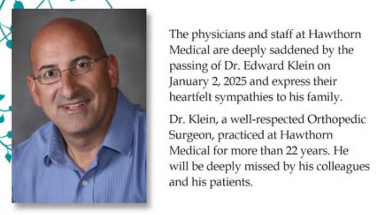 Dr. Edward Klein Obituary; 57-year-old Orthopedic Surgeon From Hawthorne Medical Passed Away